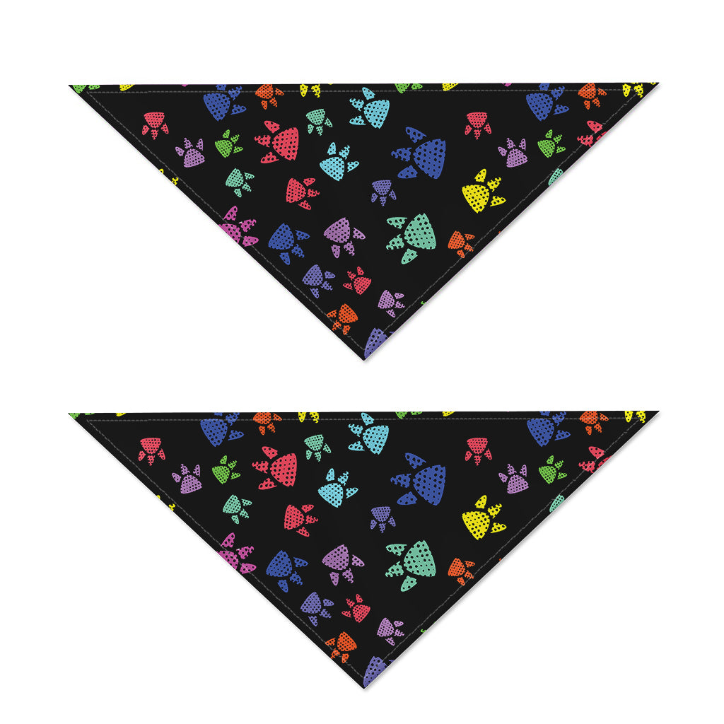 Cute Dino Footprint Pattern Print Dog Bandana