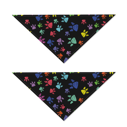 Cute Dino Footprint Pattern Print Dog Bandana