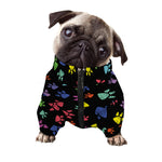 Cute Dino Footprint Pattern Print Dog Zip Up Jacket