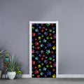 Cute Dino Footprint Pattern Print Door Sticker