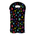Cute Dino Footprint Pattern Print Double Neoprene Wine Tote
