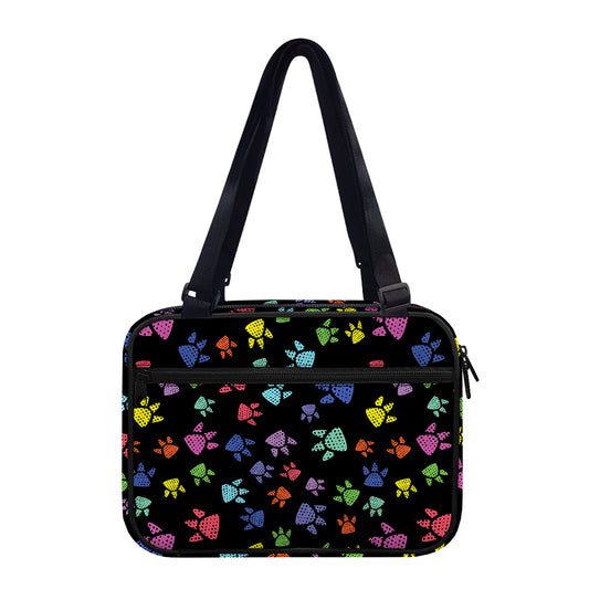Cute Dino Footprint Pattern Print Double Strap Bible Bag