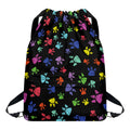Cute Dino Footprint Pattern Print Drawstring Backpack