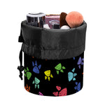Cute Dino Footprint Pattern Print Drawstring Makeup Bag