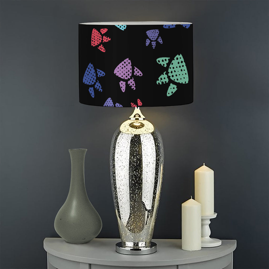 Cute Dino Footprint Pattern Print Drum Lamp Shade