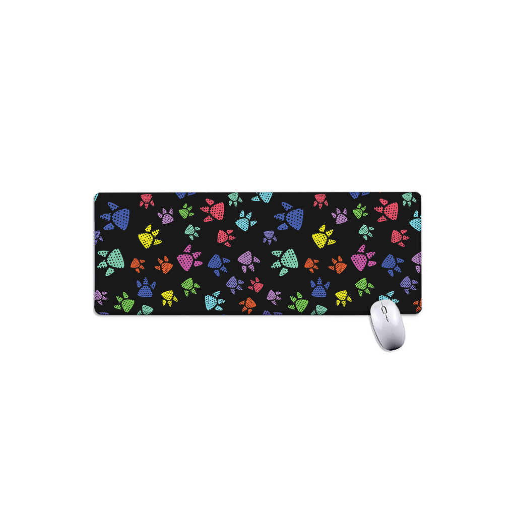 Cute Dino Footprint Pattern Print Extended Mouse Pad