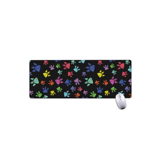Cute Dino Footprint Pattern Print Extended Mouse Pad