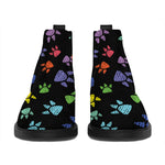 Cute Dino Footprint Pattern Print Flat Ankle Boots