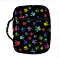 Cute Dino Footprint Pattern Print Front Pocket Bible Bag