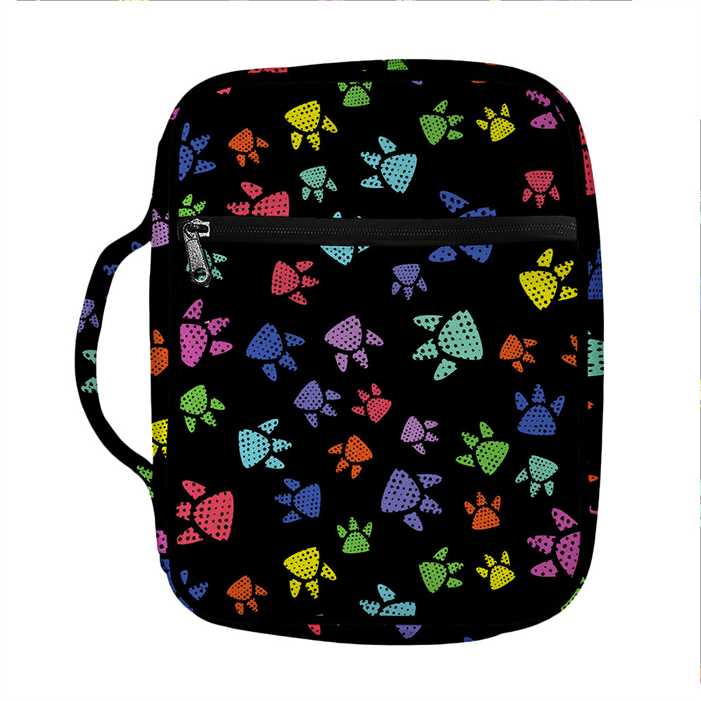 Cute Dino Footprint Pattern Print Front Pocket Bible Bag