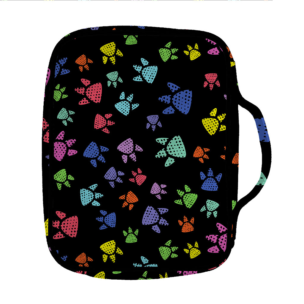 Cute Dino Footprint Pattern Print Front Pocket Bible Bag