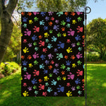 Cute Dino Footprint Pattern Print Garden Flag