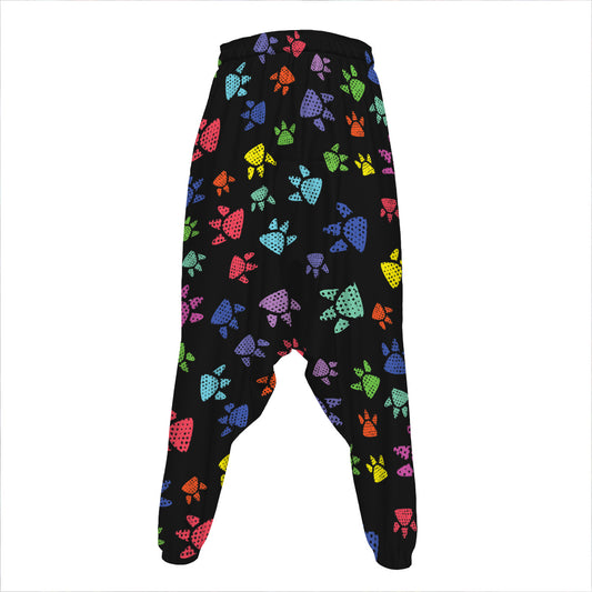Cute Dino Footprint Pattern Print Hammer Pants