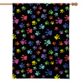 Cute Dino Footprint Pattern Print House Flag