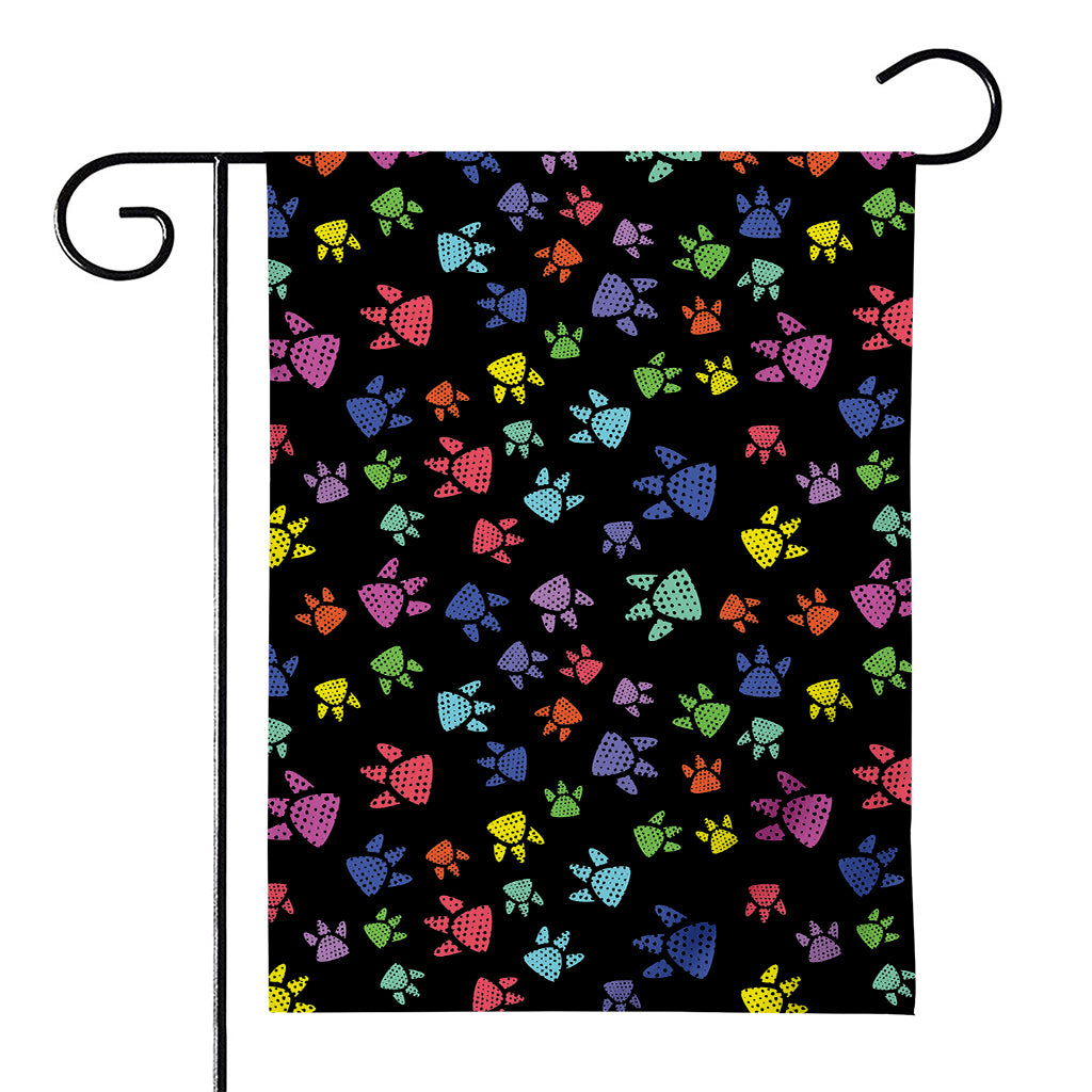 Cute Dino Footprint Pattern Print House Flag