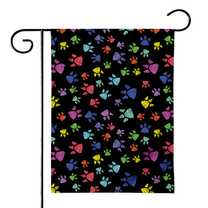 Cute Dino Footprint Pattern Print House Flag