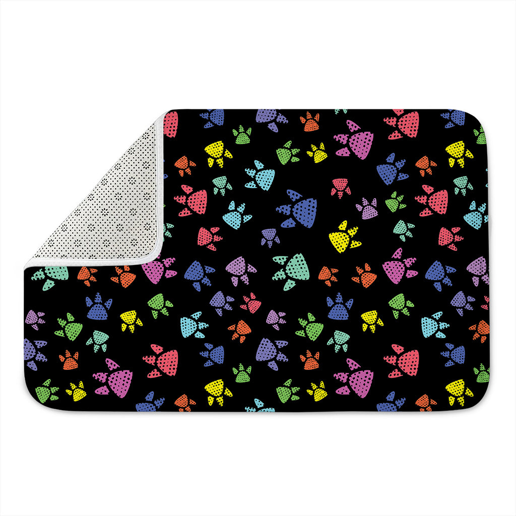 Cute Dino Footprint Pattern Print Indoor Door Mat