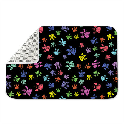 Cute Dino Footprint Pattern Print Indoor Door Mat