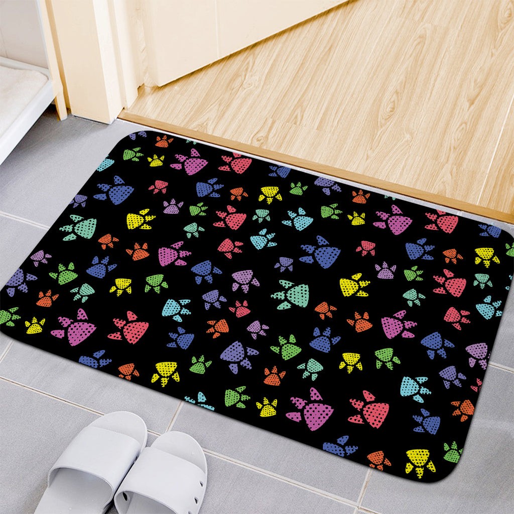 Cute Dino Footprint Pattern Print Indoor Door Mat