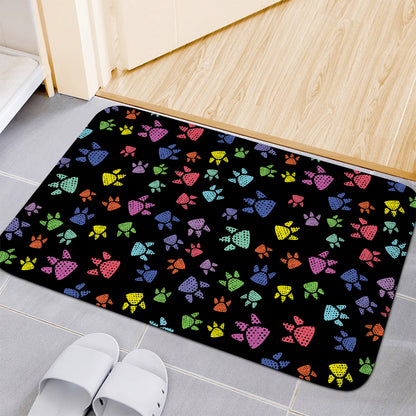 Cute Dino Footprint Pattern Print Indoor Door Mat