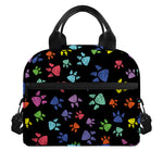 Cute Dino Footprint Pattern Print Insulated Lunch Bag