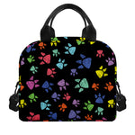 Cute Dino Footprint Pattern Print Insulated Lunch Bag