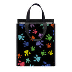 Cute Dino Footprint Pattern Print Insulated Lunch Tote