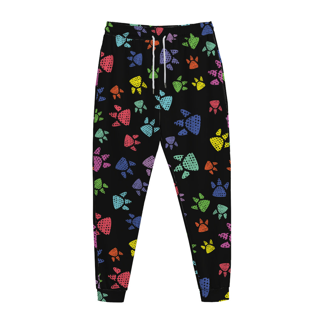 Cute Dino Footprint Pattern Print Jogger Pants