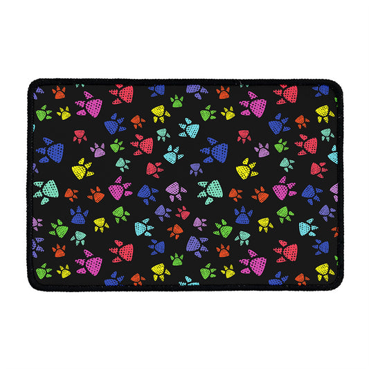 Cute Dino Footprint Pattern Print Kitchen Mat