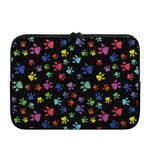 Cute Dino Footprint Pattern Print Laptop Sleeve