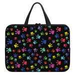 Cute Dino Footprint Pattern Print Laptop Sleeve With Handle