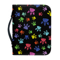 Cute Dino Footprint Pattern Print Leather Bible Cover