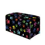 Cute Dino Footprint Pattern Print Leather Tissue Box Cover
