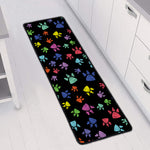 Cute Dino Footprint Pattern Print Long Kitchen Mat