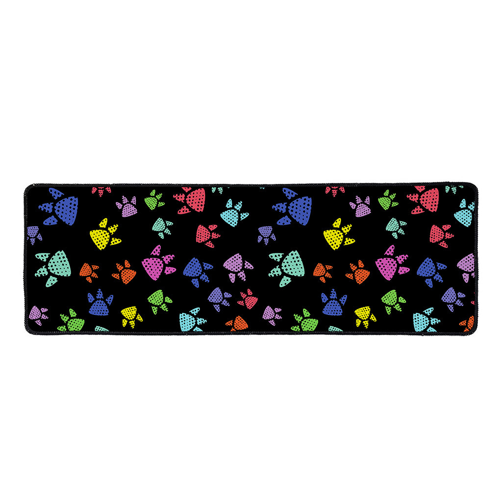 Cute Dino Footprint Pattern Print Long Kitchen Mat
