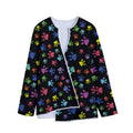 Cute Dino Footprint Pattern Print Long Sleeve Short Coat