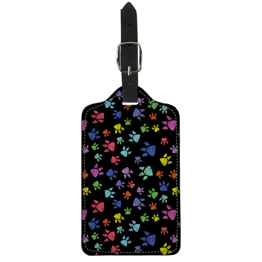 Cute Dino Footprint Pattern Print Luggage Tag