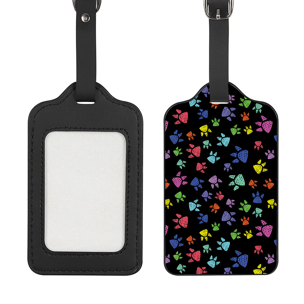 Cute Dino Footprint Pattern Print Luggage Tag