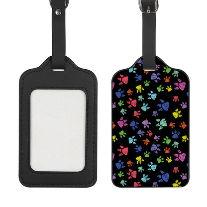 Cute Dino Footprint Pattern Print Luggage Tag