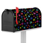 Cute Dino Footprint Pattern Print Mailbox Cover