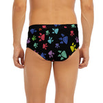 Cute Dino Footprint Pattern Print Men's Briefs