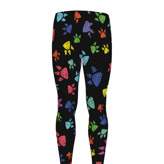 Cute Dino Footprint Pattern Print Men's leggings