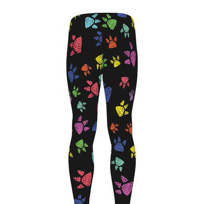 Cute Dino Footprint Pattern Print Men's leggings
