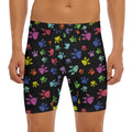 Cute Dino Footprint Pattern Print Men's Long Boxer Briefs