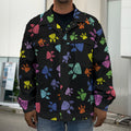 Cute Dino Footprint Pattern Print Men's Shirt Jacket