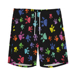 Cute Dino Footprint Pattern Print Men's Sports Shorts