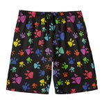 Cute Dino Footprint Pattern Print Men's Swim Trunks