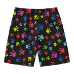 Cute Dino Footprint Pattern Print Men's Swim Trunks