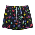 Cute Dino Footprint Pattern Print Mesh Shorts