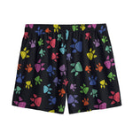 Cute Dino Footprint Pattern Print Mesh Shorts